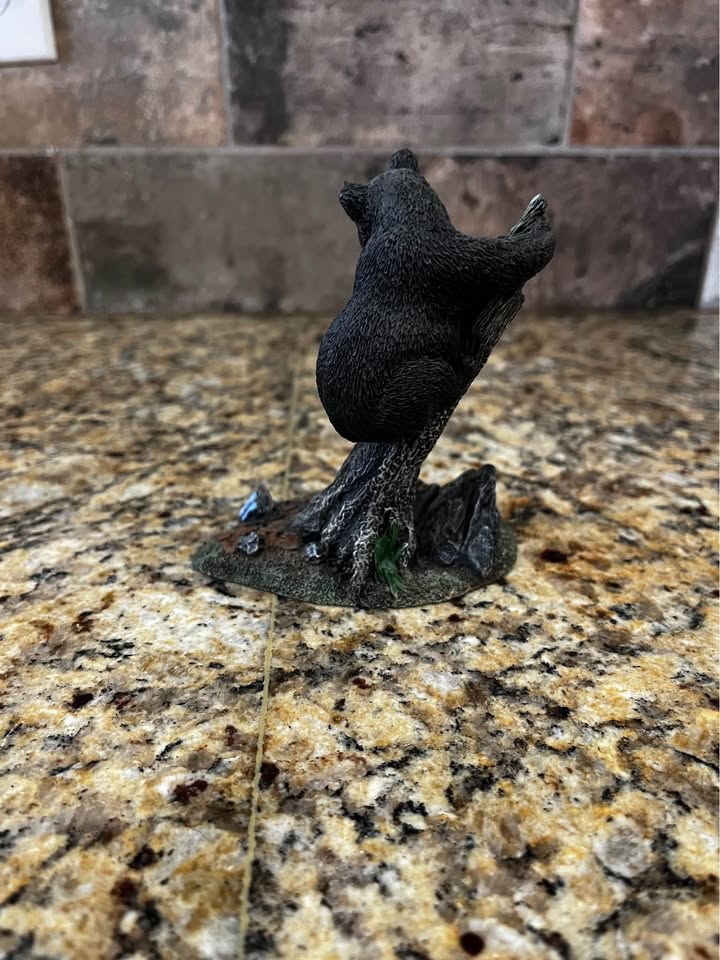 Tree-Climbing Bear Figurine · Rustic Woodland Shelf Accent, additional view — original item photo