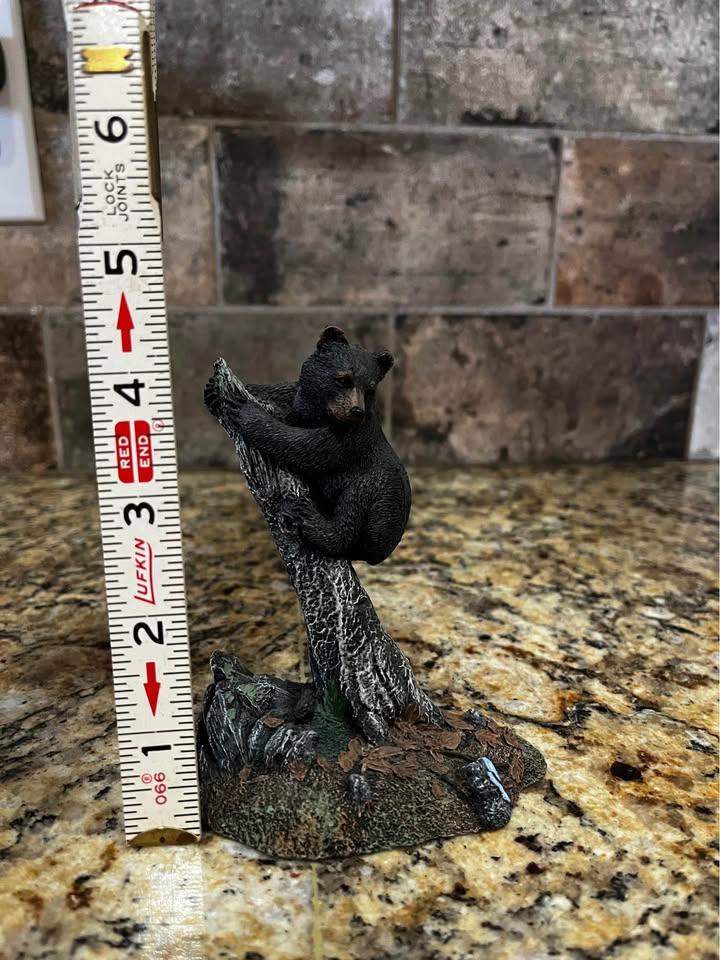 Tree-Climbing Bear Figurine · Rustic Woodland Shelf Accent, additional view — original item photo