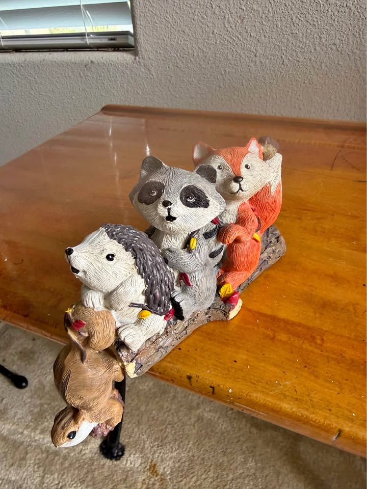 Woodland Log Gathering · Four Forest Friends Figurine, additional view — original item photo